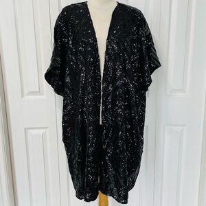 M. Fasis Black Sequin Kimono, Coverup